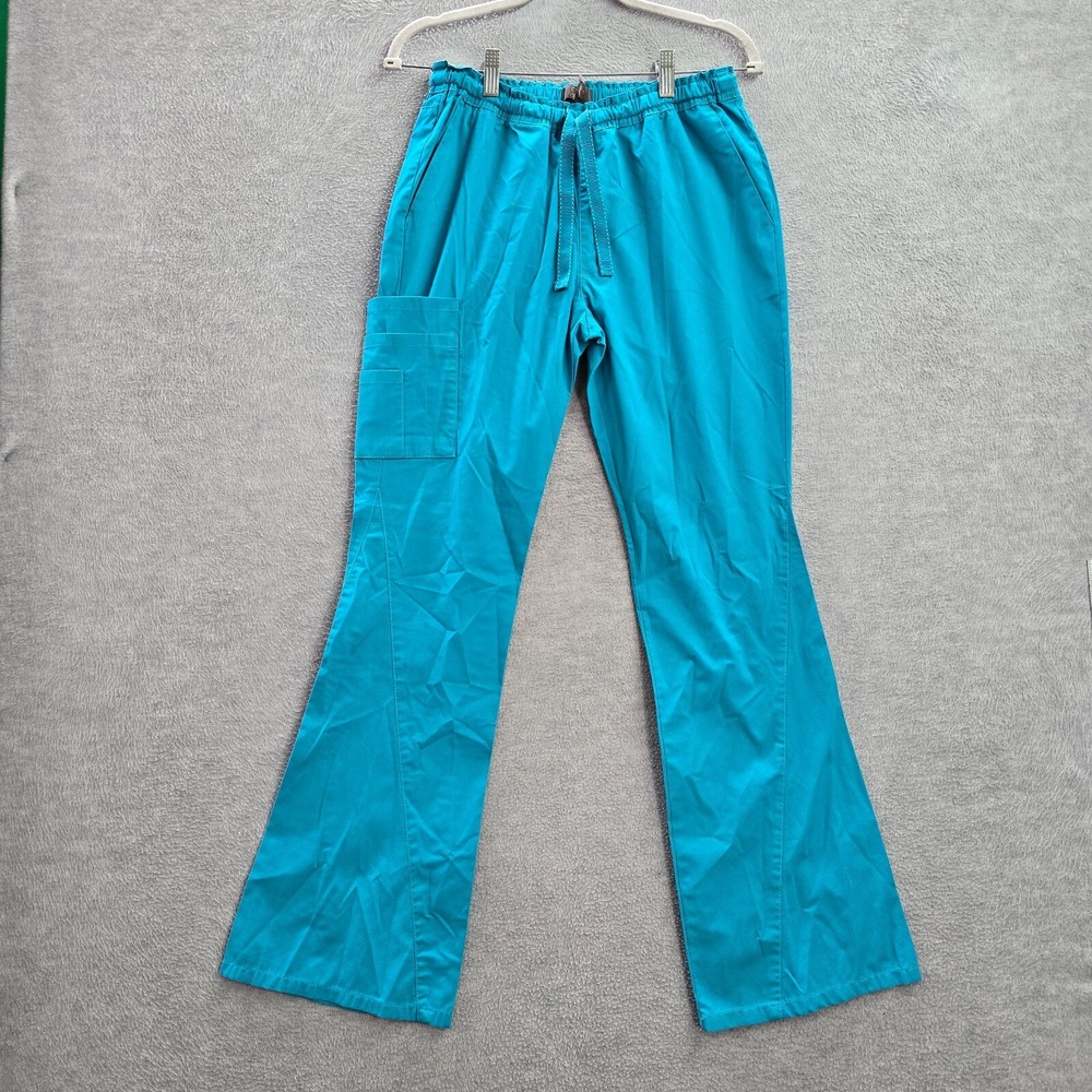 Jaanuu Women Scrub Bottom XS Blue Bootcut Pockets Drawstring‎ 30" Inseam Pants
